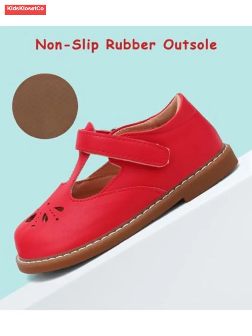 Toddler Girl Mary Jane Dress Shoes Hook and Loop Slip-Resistant